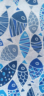 Loneta Peces Azules - tela estampada ancho 2,80m