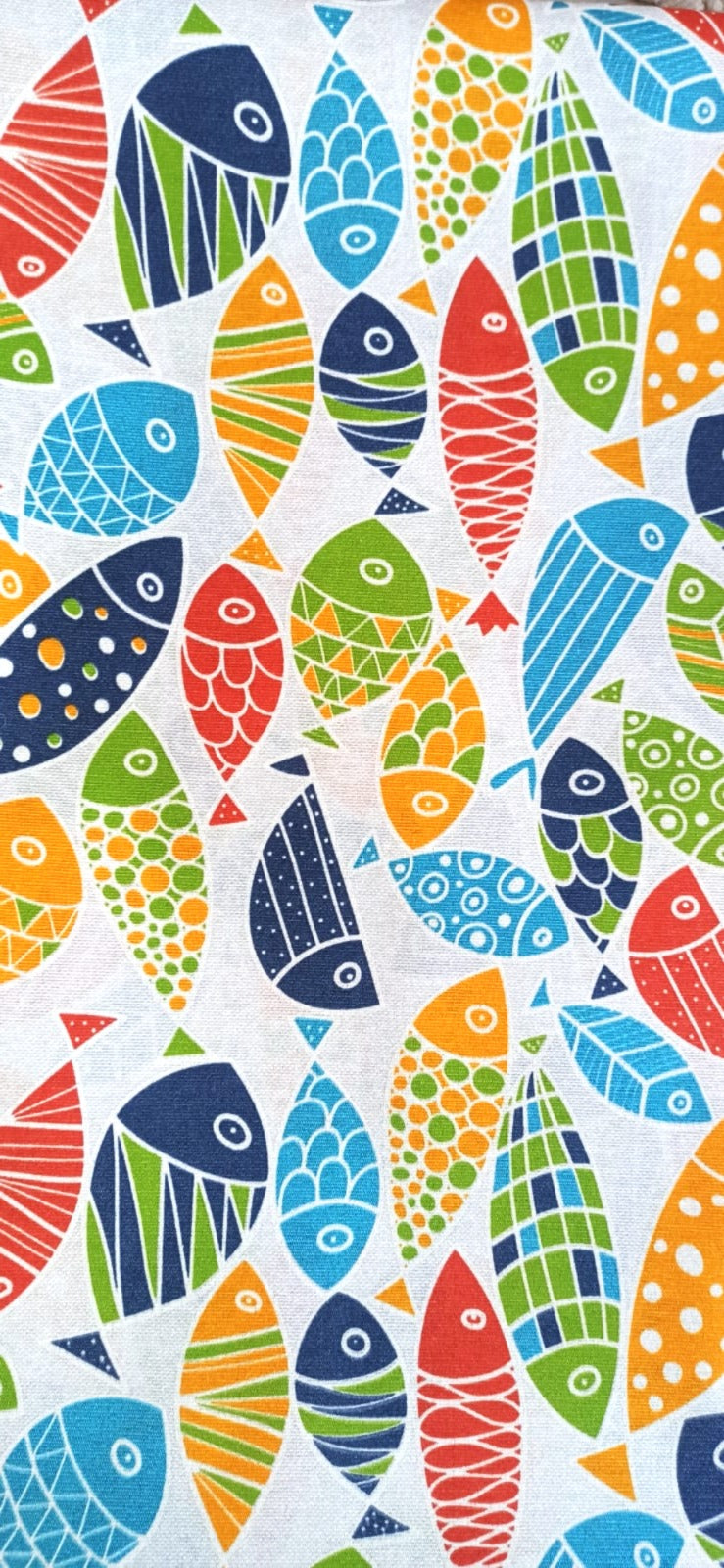 Loneta Peces Colores - tela estampada ancho 2,80m