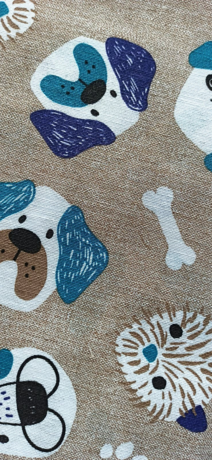 Loneta Perritos Tonos Azules - tela estampada ancho 2,80m
