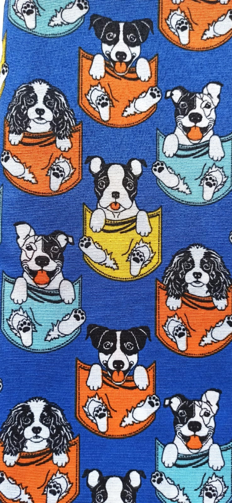 Loneta Perritos en Bolsillos - tela estampada ancho 2,80m