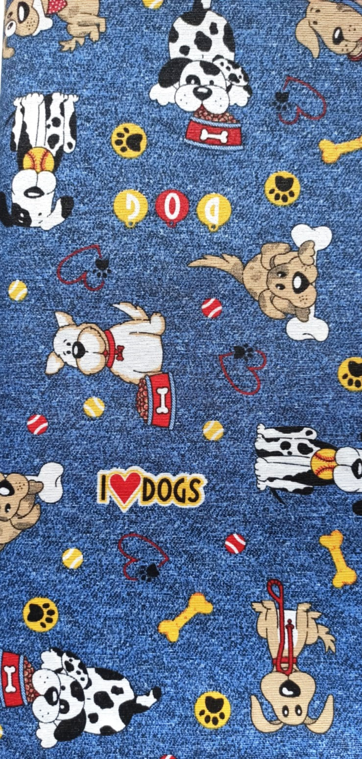 Loneta Perritos y Huesos - tela estampada ancho 2,80m