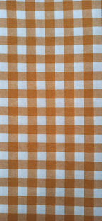 Loneta vichy cuadros 1 cm mostaza y blanco ancho 2,80 m