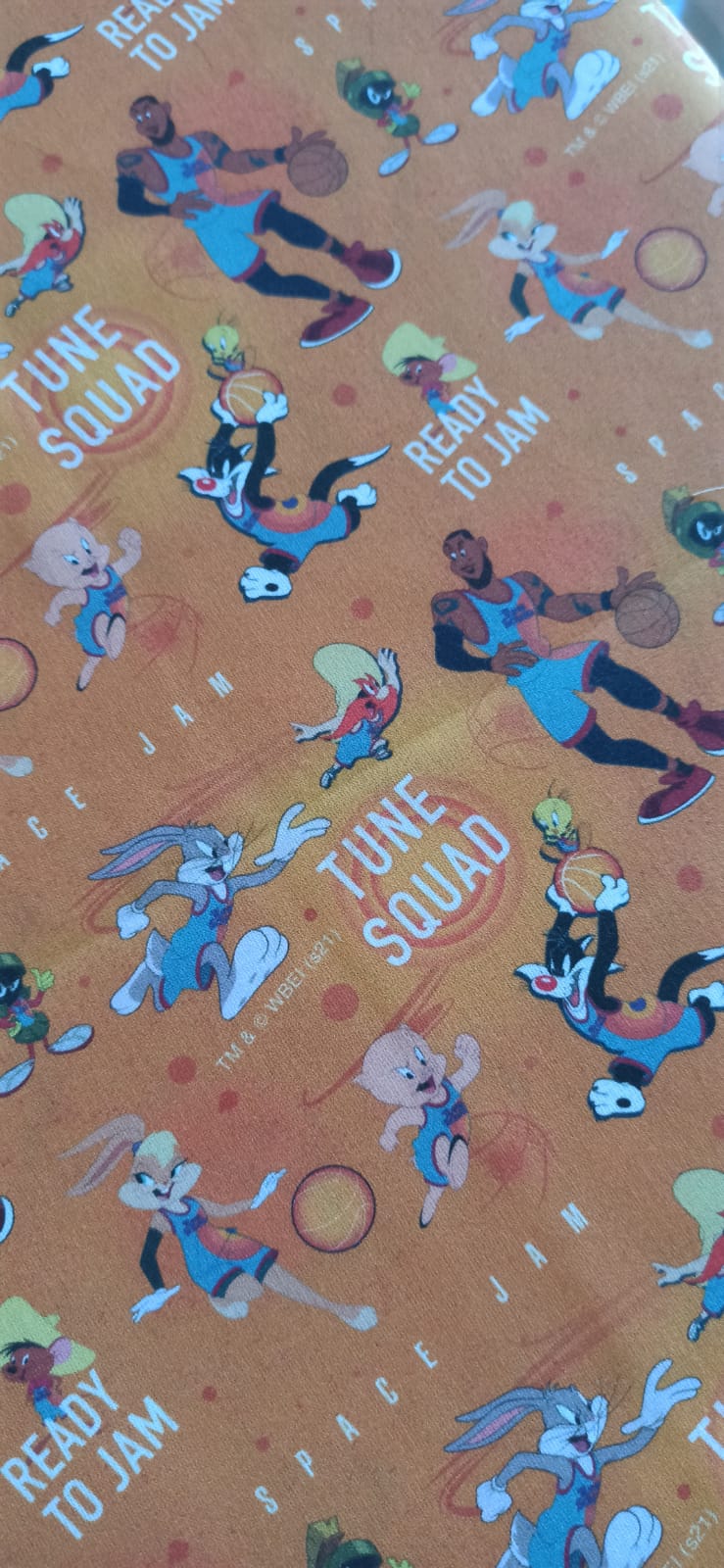 Retal de algodón estampado Looney Tunes Space Jam - 0,55 x 1,40 m