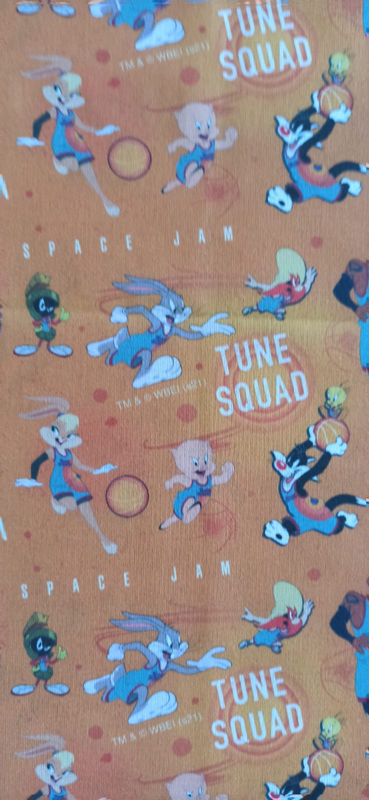Retal de algodón estampado Looney Tunes Space Jam - 0,55 x 1,40 m