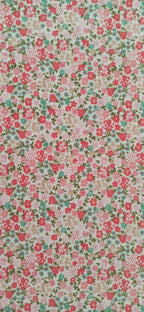 Retal de piqué estampado flores tonos rosas - 1,35 x 1,50 m