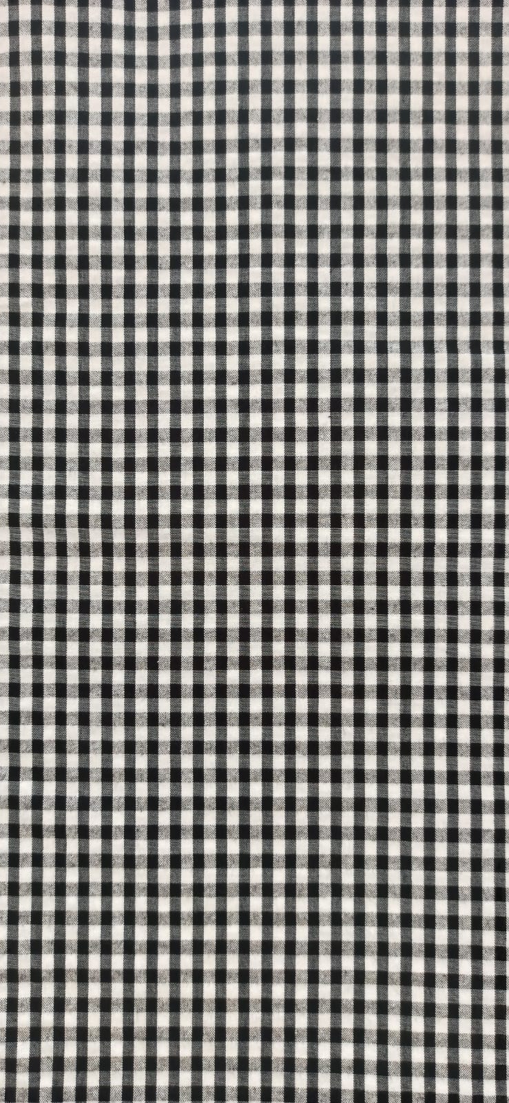 Tela vichy seersucker negro y blanco 5 mm - ancho 1,48 m