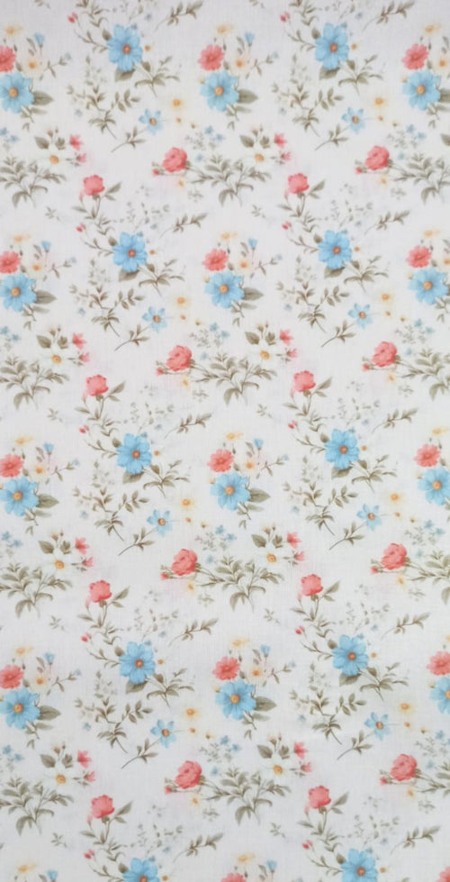 Algodón Floral Liberty Fondo Natural - tela de algodón ancho 1,40m