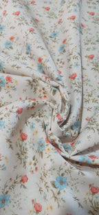 Algodón Floral Liberty Fondo Natural - tela de algodón ancho 1,40m