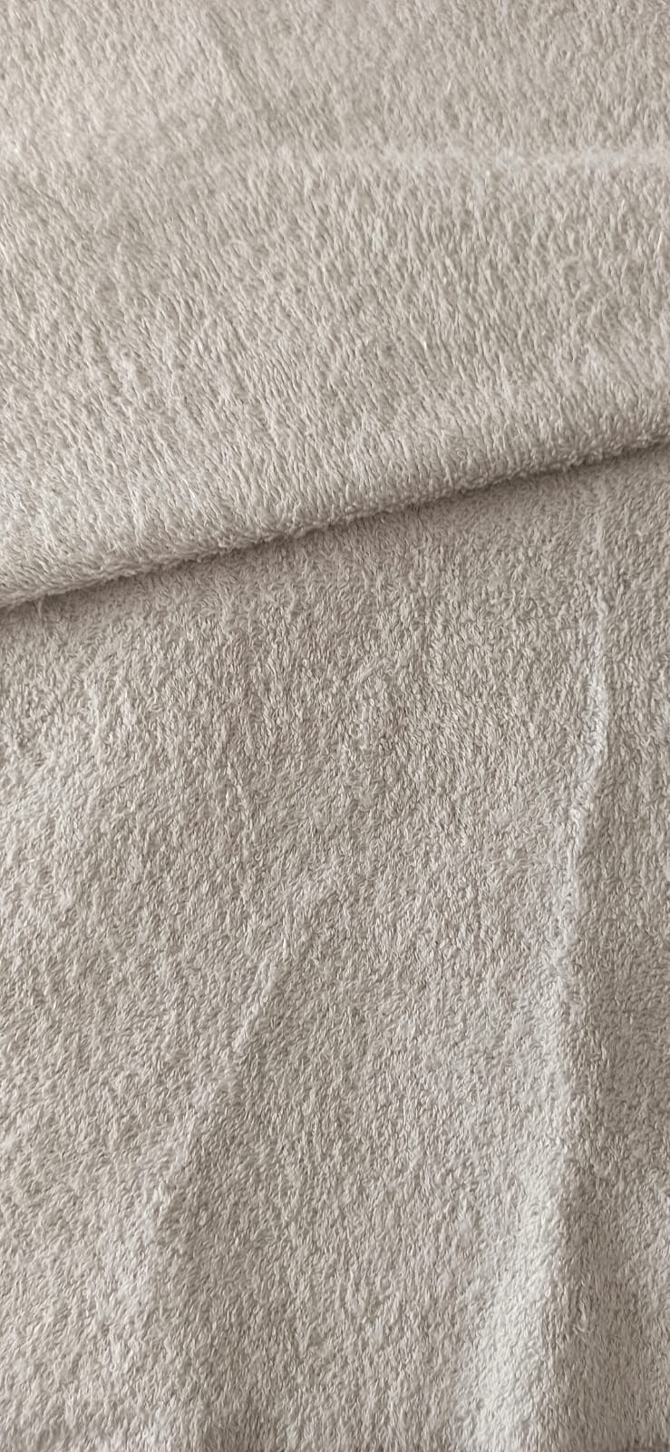 Retal de toalla rizo gris clara - 1,15 x 1,55 m