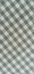 Retal de algodón cuadros vichy verde oliva - 1,00 x 1,40 m