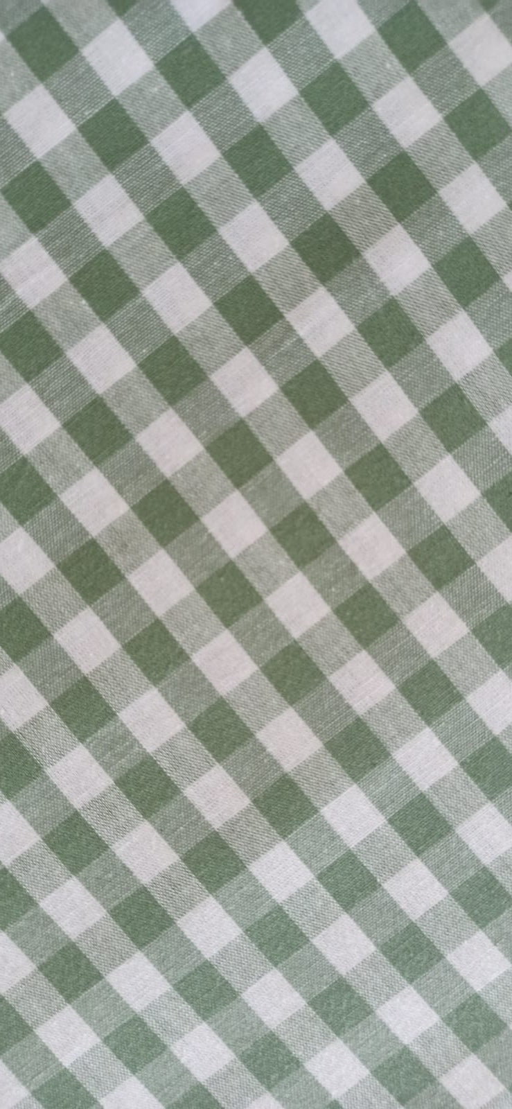 Retal de algodón cuadros vichy verde oliva - 1,00 x 1,40 m