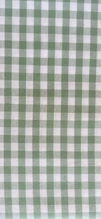 Retal de algodón cuadros vichy verde oliva - 1,00 x 1,40 m