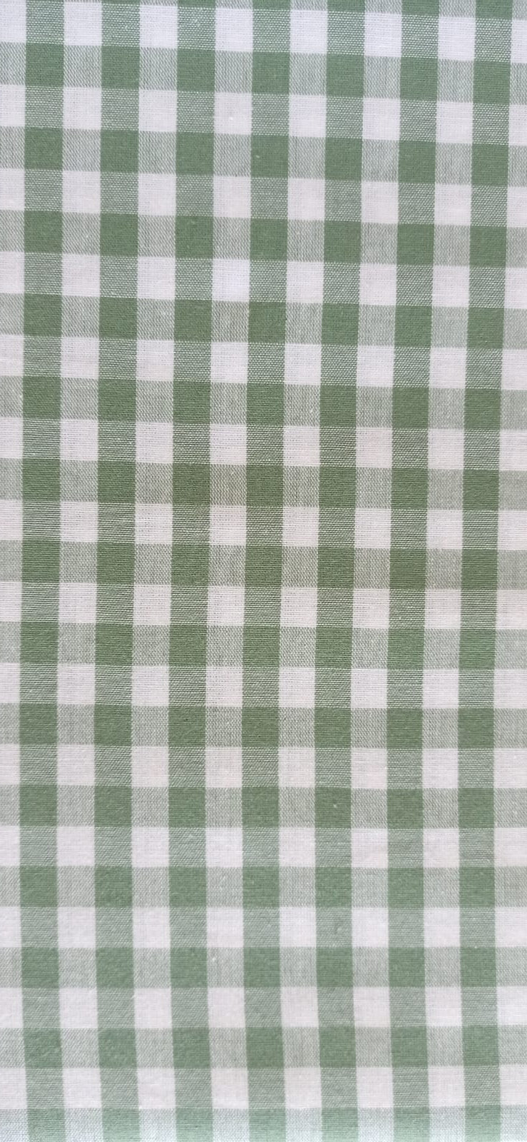 Retal de algodón cuadros vichy verde oliva - 1,00 x 1,40 m