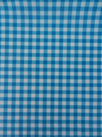 Algodón vichy azul turquesa y blanco, cuadros de 1 cm, tela infantil por metros