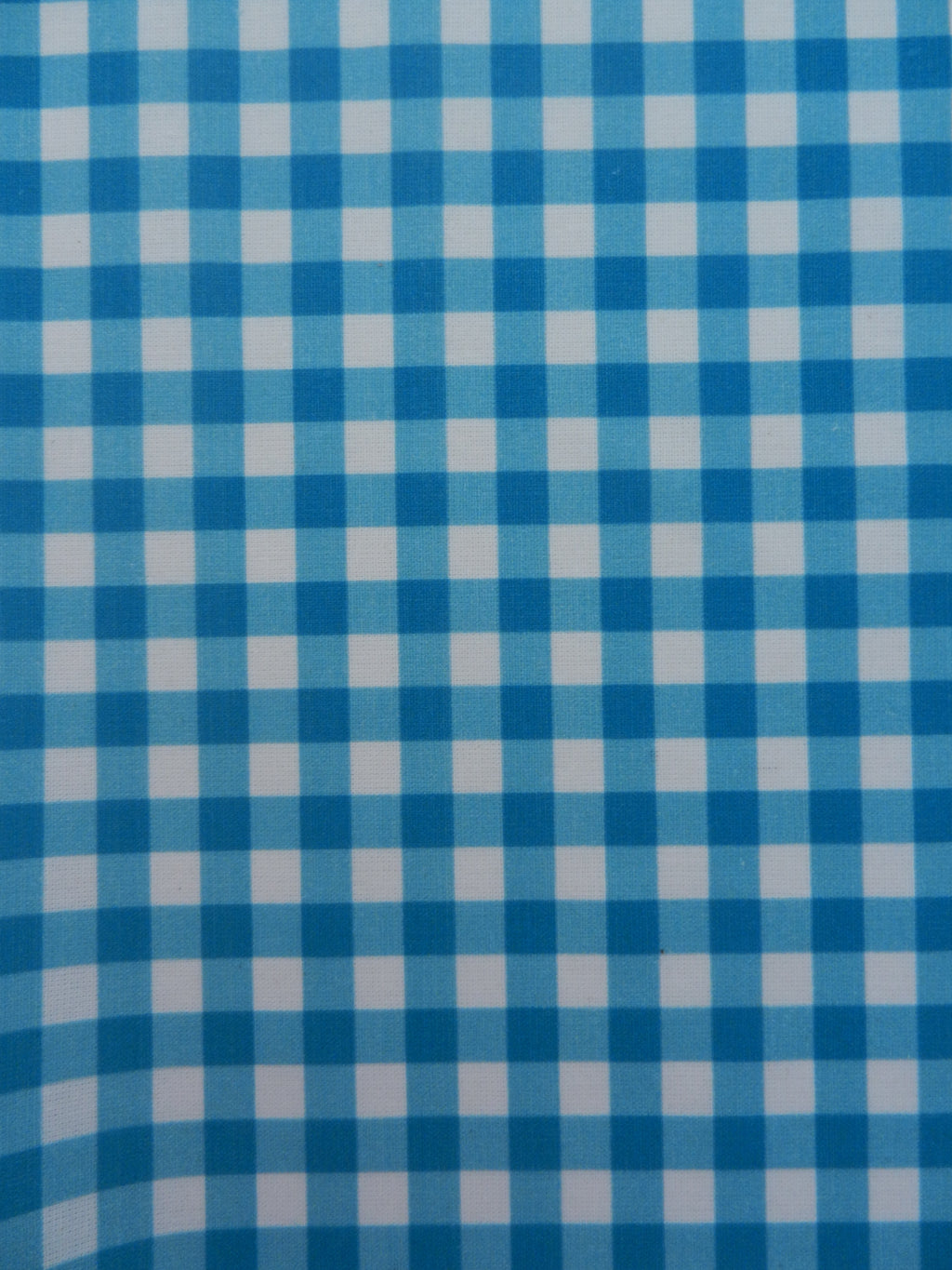 Algodón vichy azul turquesa y blanco, cuadros de 1 cm, tela infantil por metros