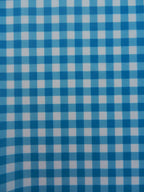 Algodón vichy azul turquesa y blanco, cuadros de 1 cm, tela infantil por metros