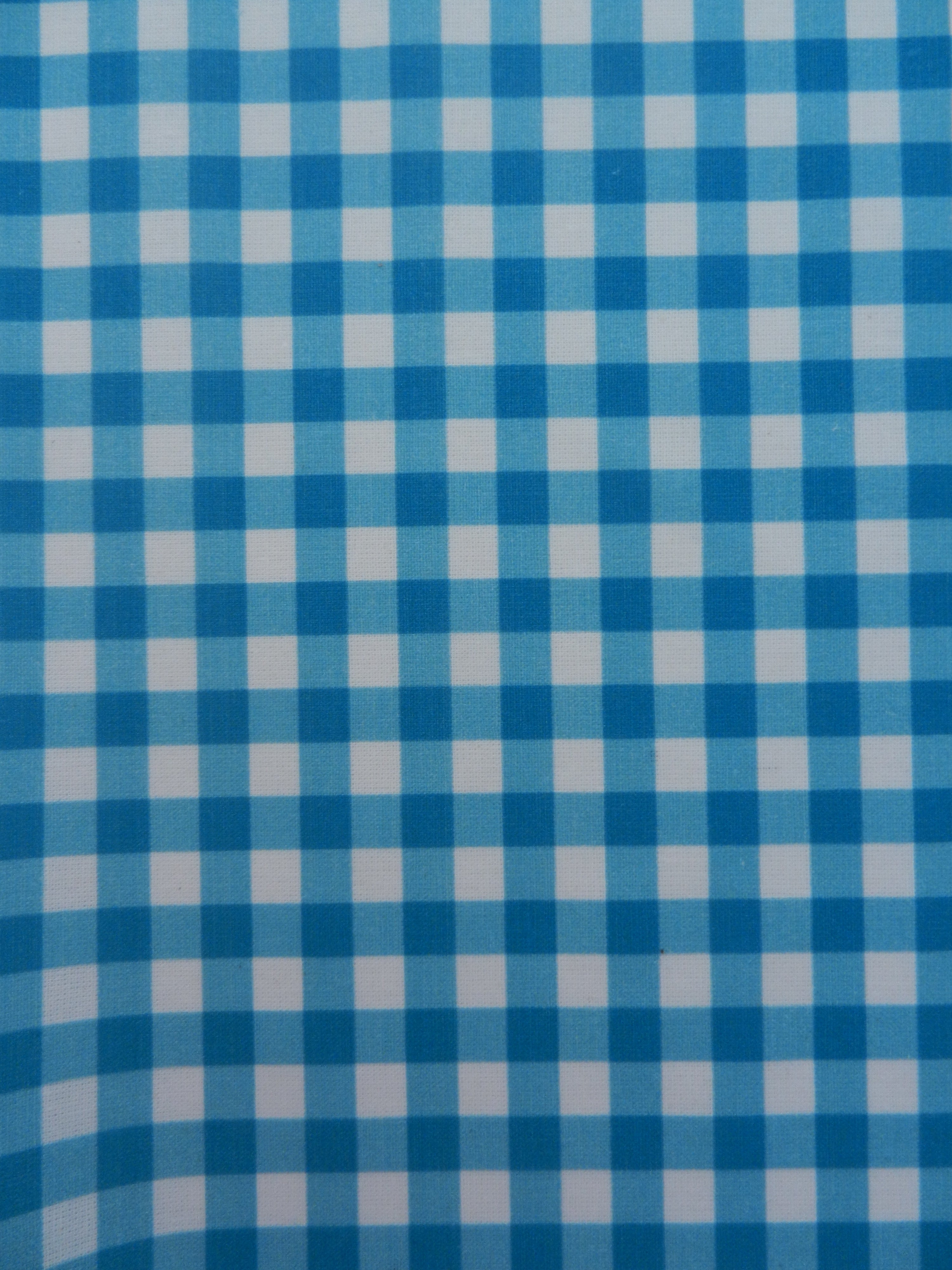 Algodón vichy azul turquesa y blanco, cuadros de 1 cm, tela infantil por metros
