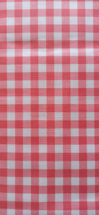 Algodón vichy cuadros 1 cm rojo suave y blanco ancho 1,40 m