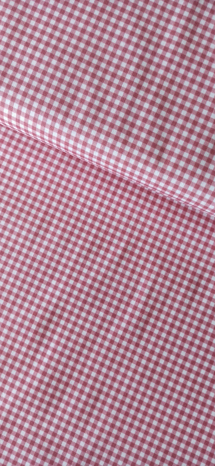 Algodón vichy cuadros 3 mm rojo teja y blanco ancho 1,40 m