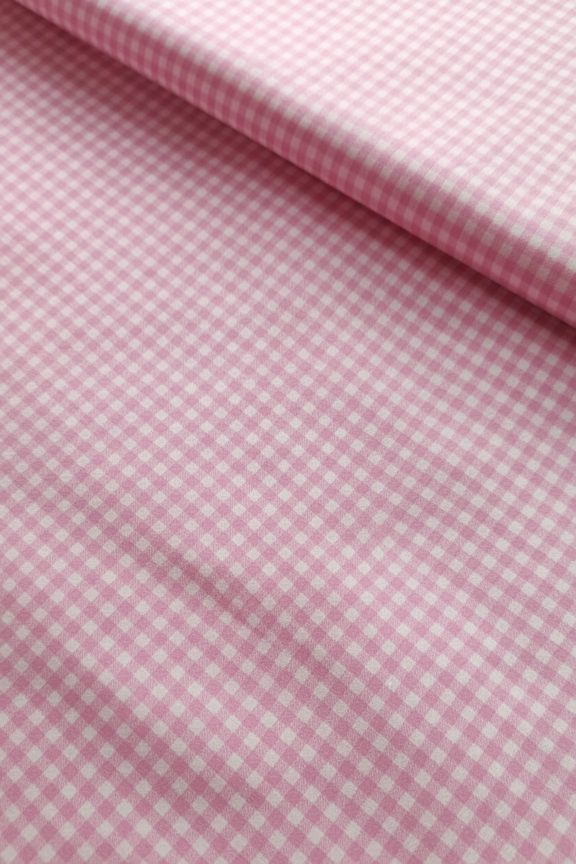 Algodón cuadros rosa bebé 5 mm - vista 2