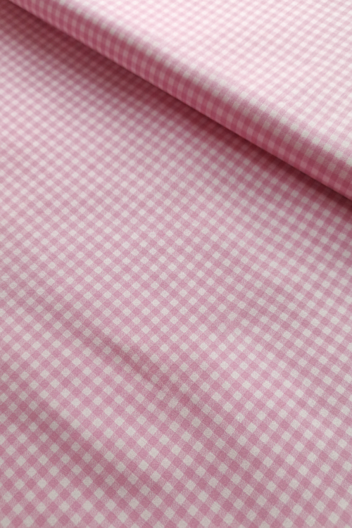 Algodón cuadros rosa bebé 5 mm - vista 2