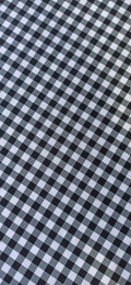 Algodón cuadros vichy negro blanco detalle