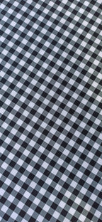 Algodón cuadros vichy negro blanco detalle