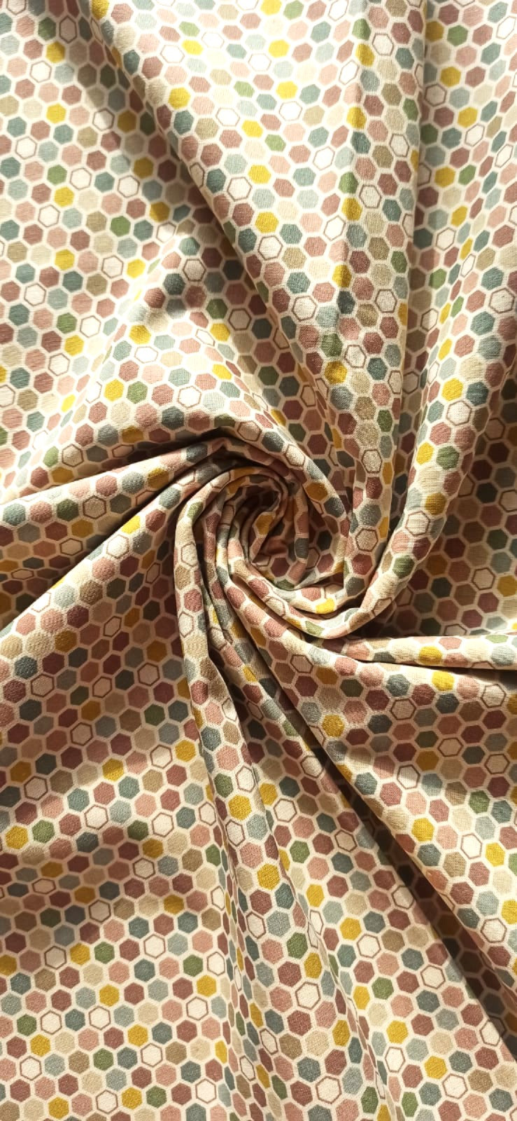 Retal de algodón estampado efecto abejas multicolor - 1,10 x 1,50 m