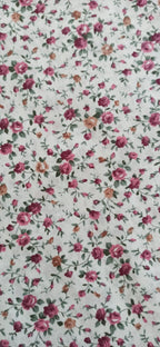 Retal de algodón estampado rosas románticas - 0,60 x 1,37 m