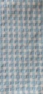 Retal seersucker azul y vainilla extendido