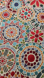 Retal gobelino mosaico árabe multicolor - detalle medallones