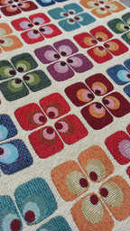 Retal gobelino geométrico multicolor - textura