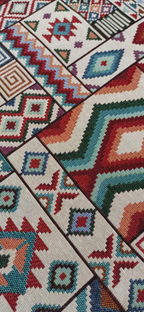Retal gobelino étnico patchwork azteca multicolor - patrón completo