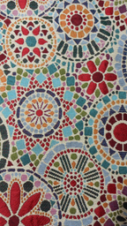 Retal gobelino mosaico árabe multicolor - vista general