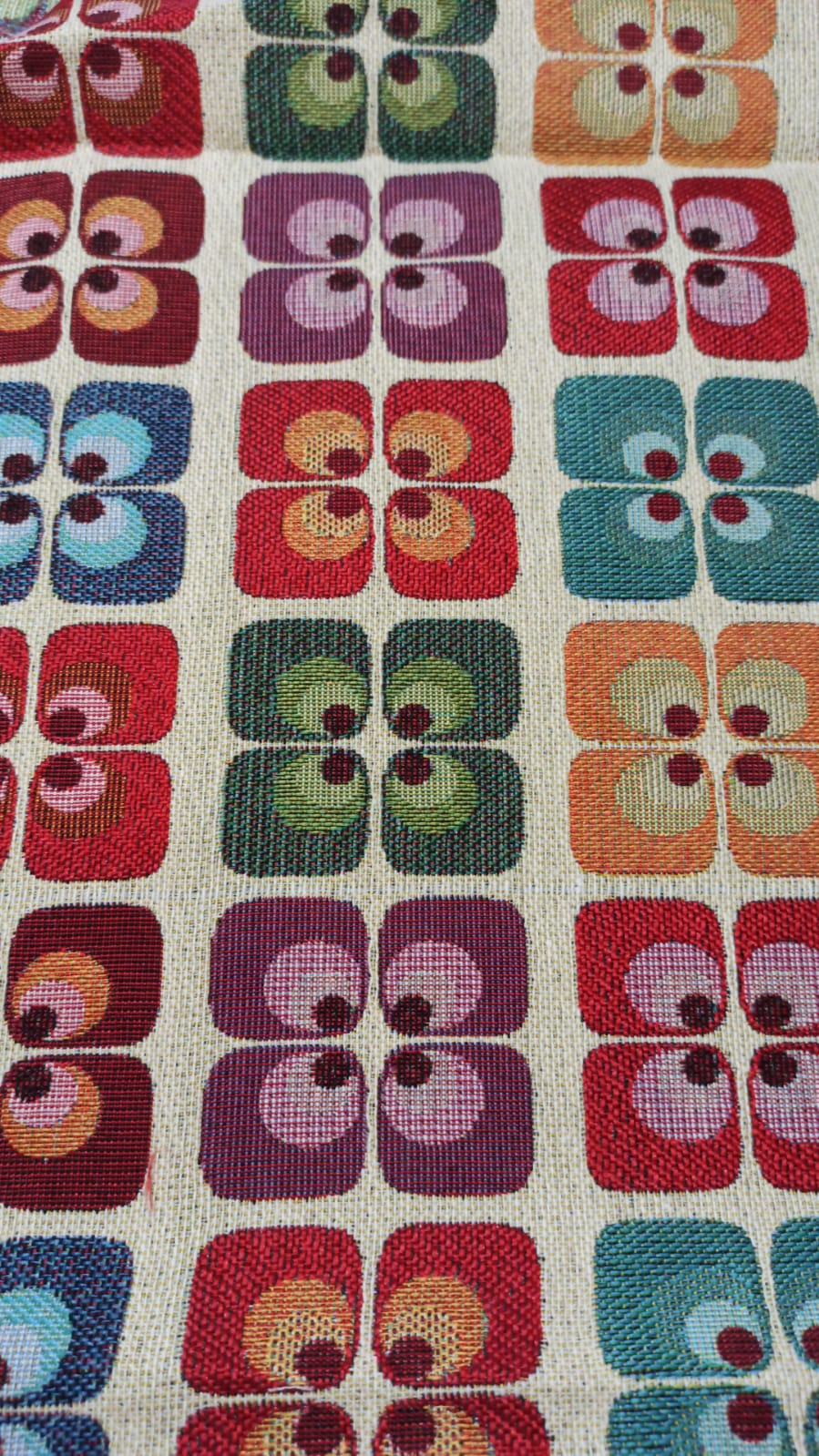 Retal gobelino geométrico multicolor retro - textura y patrón