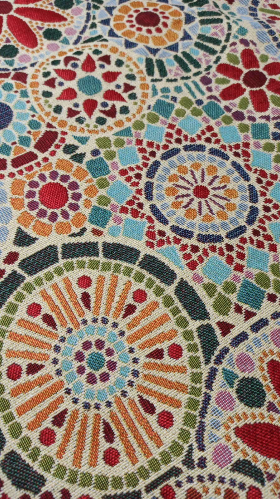 Retal gobelino mosaico árabe multicolor - círculos decorativos