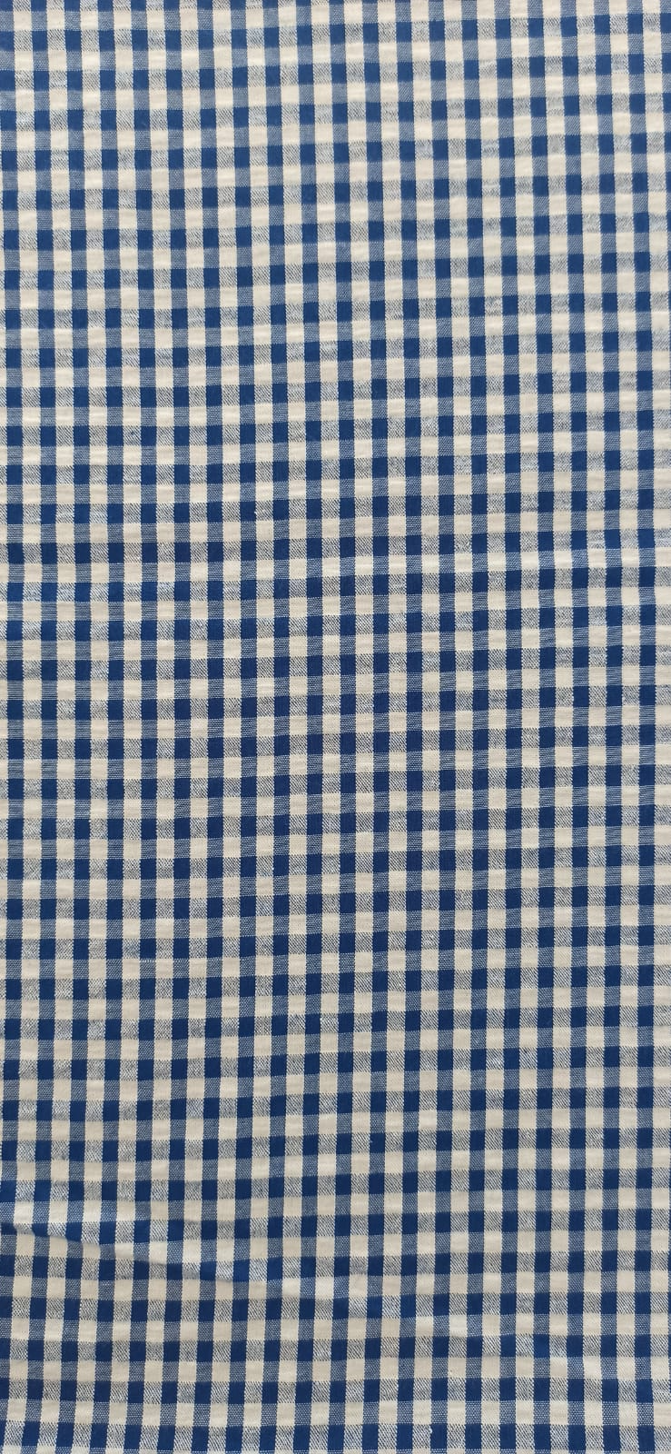 Tela vichy seersucker azul marino y blanco 5 mm - ancho 1,48 m