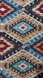 Retal gobelino étnico kilim multicolor - detalle estampado