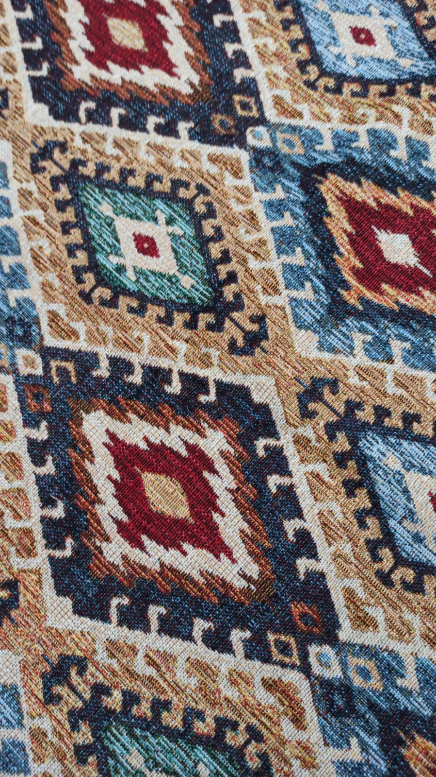 Retal gobelino étnico kilim multicolor - vista general tela