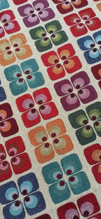 Retal gobelino geométrico multicolor - vista general