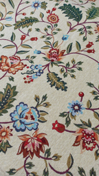 Retal gobelino floral jacobeo multicolor - patrón completo