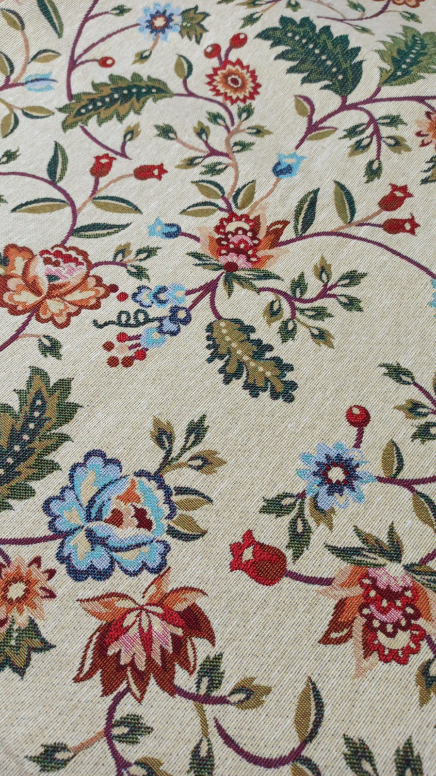 Retal gobelino floral jacobeo multicolor - patrón completo