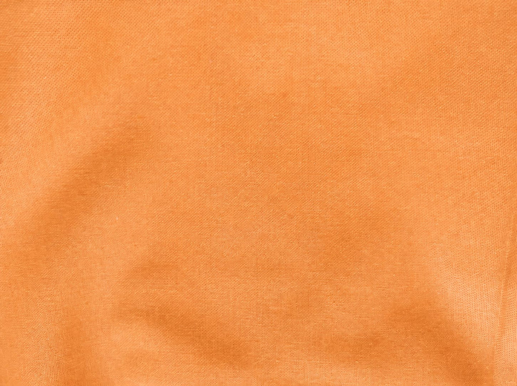 Detalle de loneta algodón lisa naranja - textura y caída
